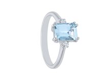 Anello Babila Milano Donna Colore in Oro bianco Acquamarina 206042